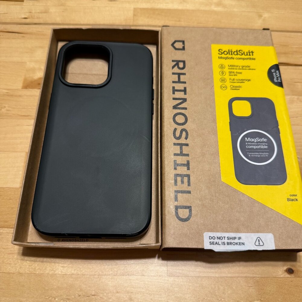 Rhinoshield iPhone 15 Pro Max Case + Bonus Heyday Black Silicone Case